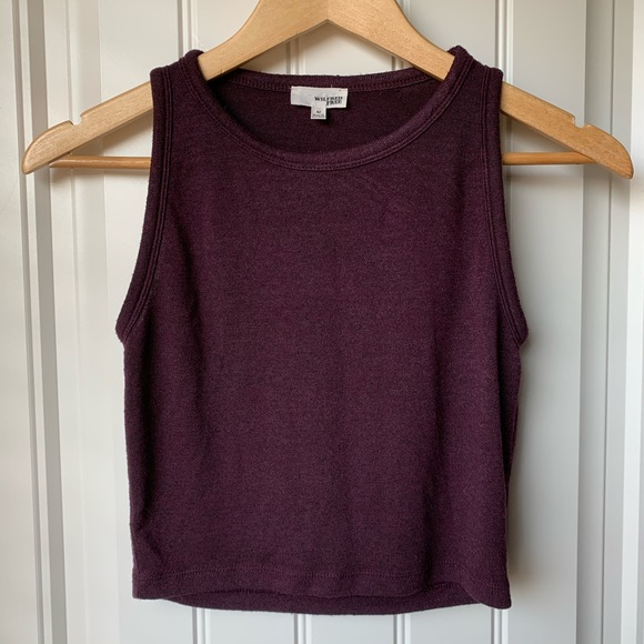 Aritzia Tops - Aritzia Wilfred Burgundy Knit Crop Top